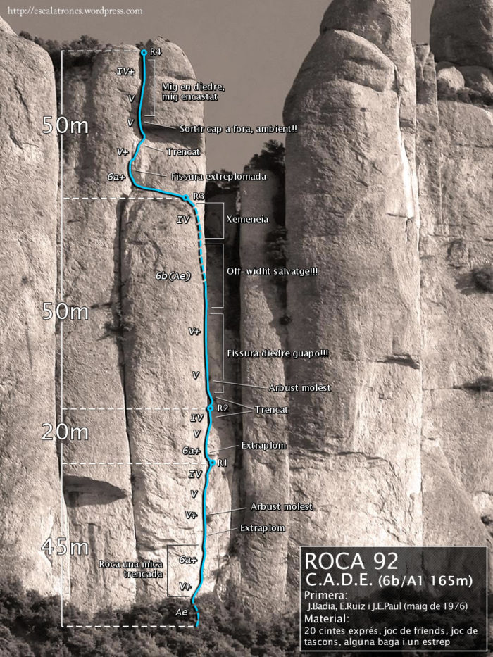 Ressenya de la via CADE a la Roca 92 (Montserrat-Agulles)